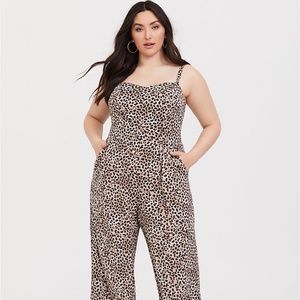 Torrid 3x cropped leopard jumpsuit